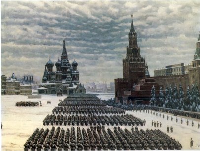 Konstantin Yuon - Parade on the Red Square on November 7, 1941